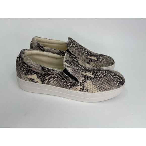 Steve Madden Gills Natural Textile Snake Slip-On Sneakers 9.5 M Taupe Gray - Picture 4 of 9